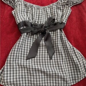 holister black and white babydoll top